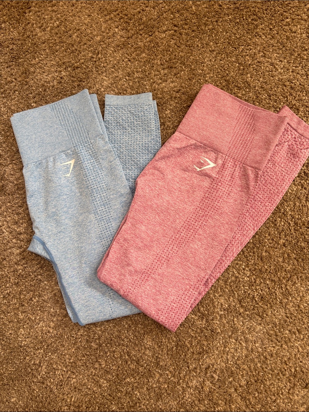 Gymshark Women’s Seamless High-Waist Leggings - Pink and Light Blue